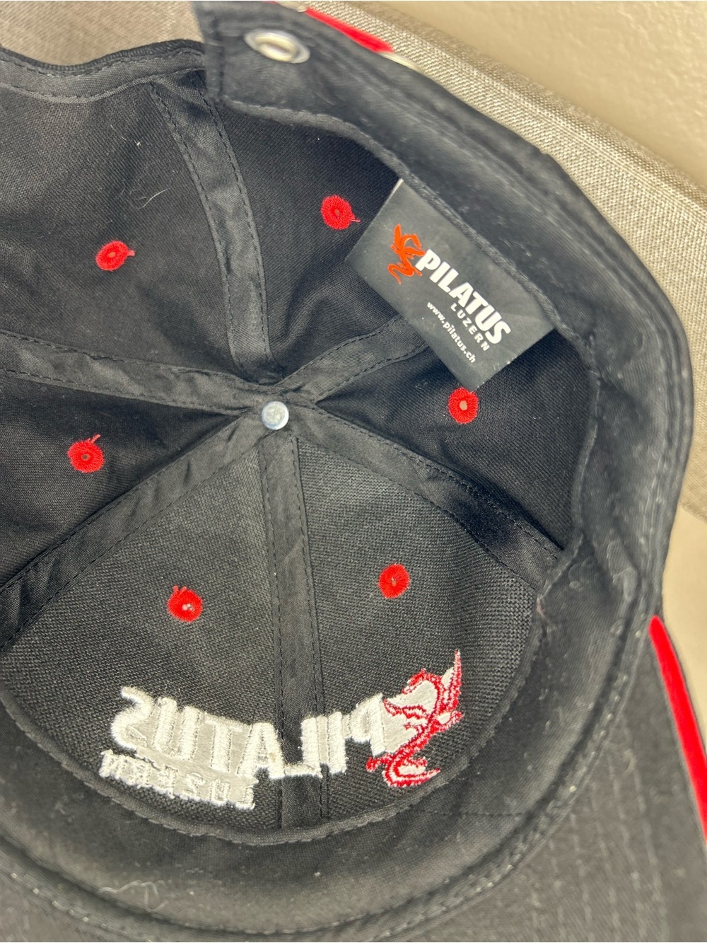 Pilatus Luzern Switzerland Red Dragon Embroidered Cotton Cap NEW - Picture 7 of 11